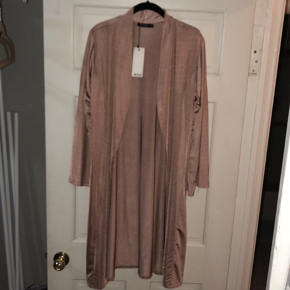 BooHoo duster jacket rose pink